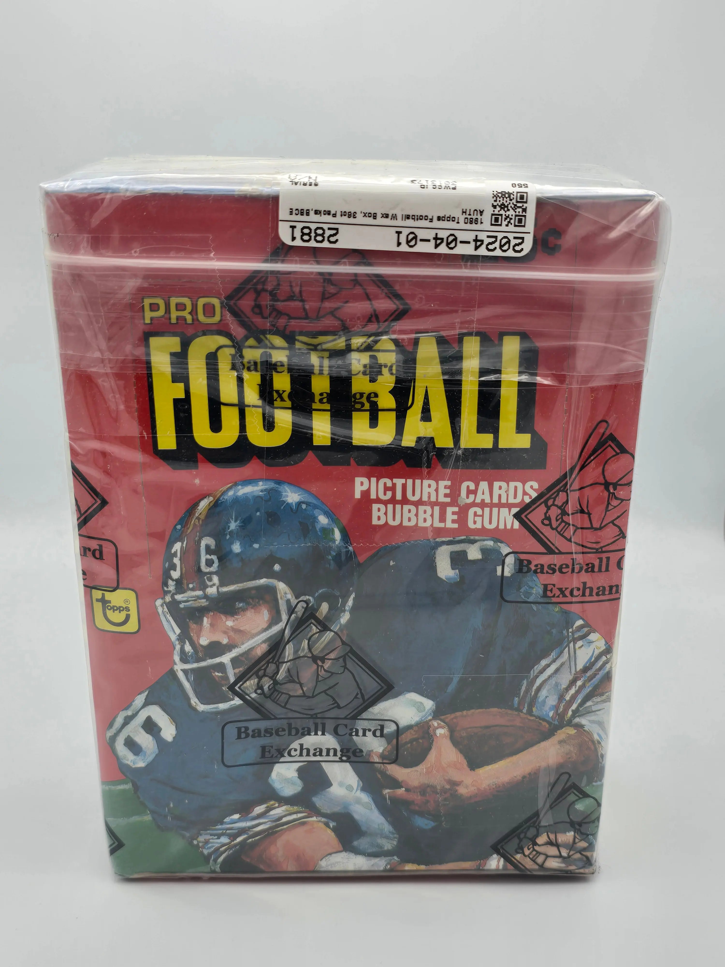 1980 Topps BCCE Football Unopened Wax Box - Vintage NFL Trading Cards Collector's Item - Perfect for Sports Memorabilia Display & Investment