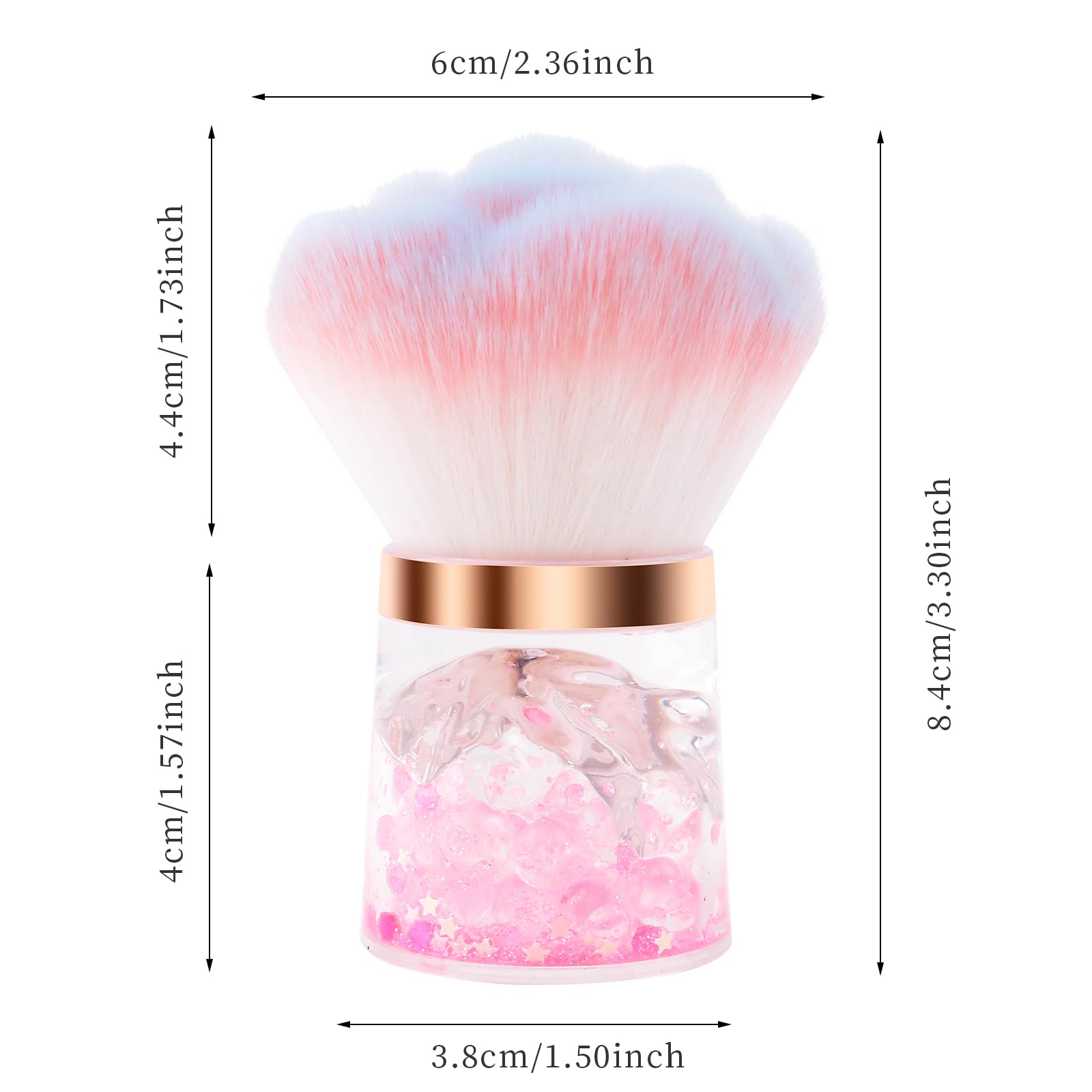ANGNYA Nail Dust Brush - Acrylic Handle Rose Flower Design, Soft Fluffy Powder Remover for Nail Art & Acrylic Nails | Perfect for Salon, Home Manicures & Professional Nail Technicians