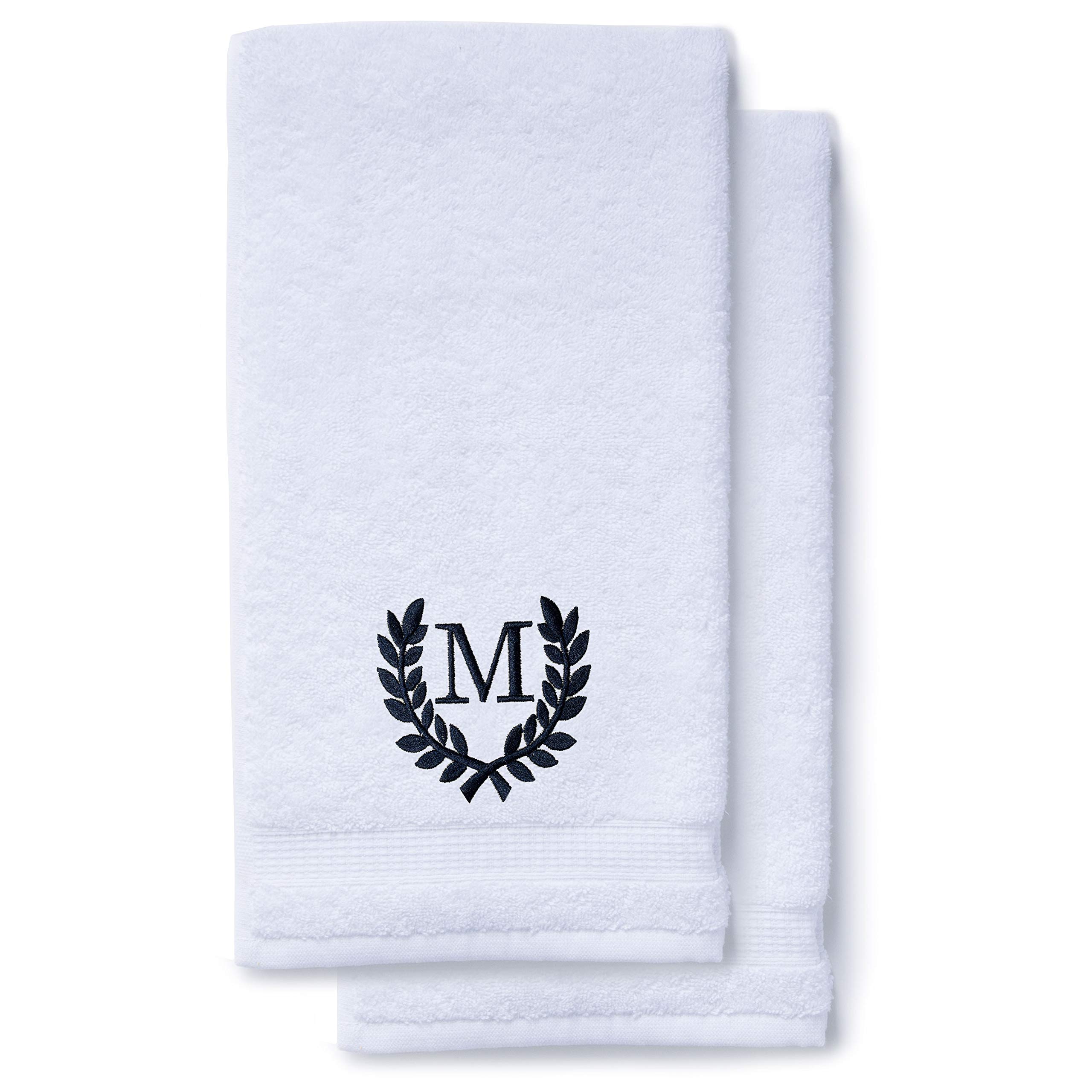 Personalized Monogrammed Hand Towels - Luxury Turkish Cotton Bath & Kitchen Towels Set of 2 (16