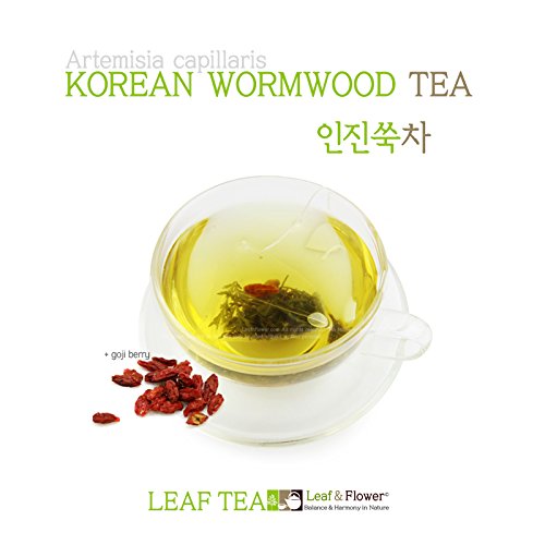 Premium Korean Herbal Tea - 100% Natural Wormwood (Artemisia Capillaris) Pyramid Tea Bags - 15 Count - Organic & Caffeine-Free - Perfect for Relaxation & Detox
