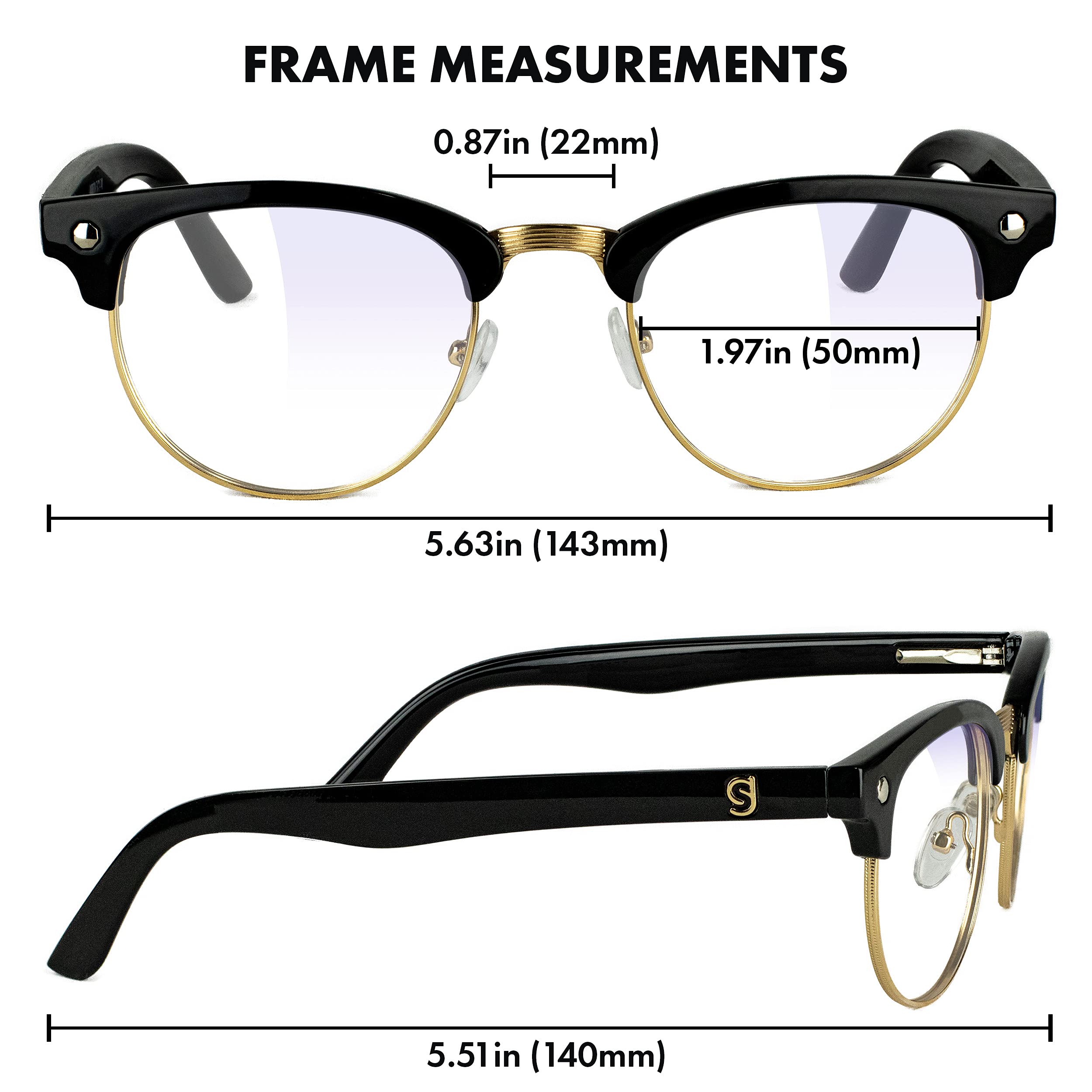 Premium Blue Light Blocking Glasses for Computer & Gaming - Anti Eyestrain & Fatigue Relief - Glassy Morrison HD Lens Eyewear for Work, Screen Time & Digital Eye Protection