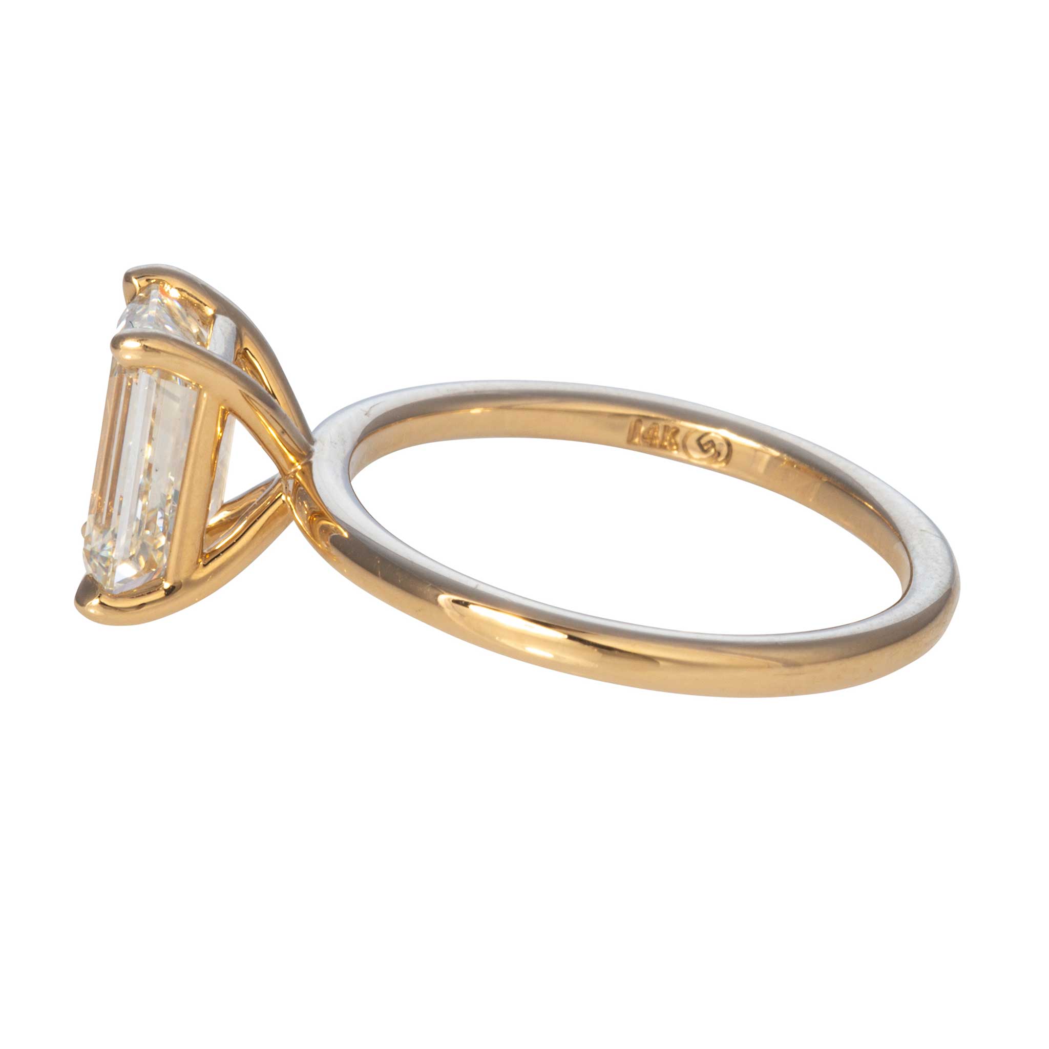 2 Carat J VS2 Emerald Cut Solitaire Diamond Engagement Ring in 14K Yellow Gold - Perfect for Proposals, Anniversaries & Bridal Jewelry