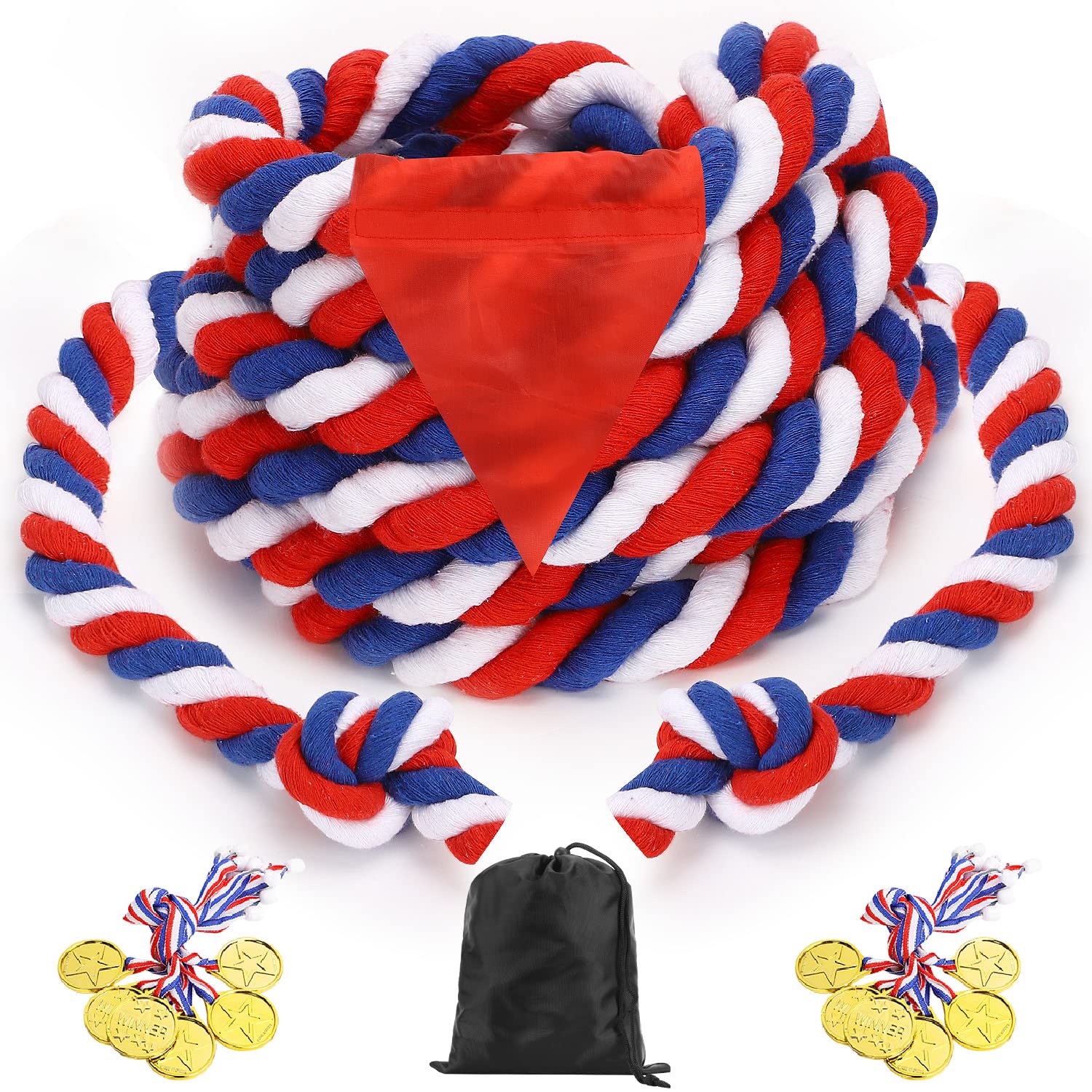 Outdoor Tug of War Rope Game for Kids & Adults - Heavy Duty Team Building Activity Equipment for Backyard, Lawn, Camping & Picnic | Perfect for Summer Parties, Family Reunions, Birthday Celebrations & Carnival Games