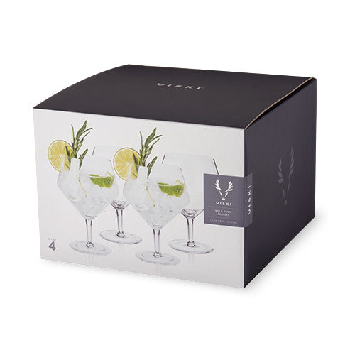 Elegant Raye Angled Crystal Gin & Tonic Glasses Set of 4 - Perfect for Cocktail Parties, Home Bars & Luxury Drinkware Collections