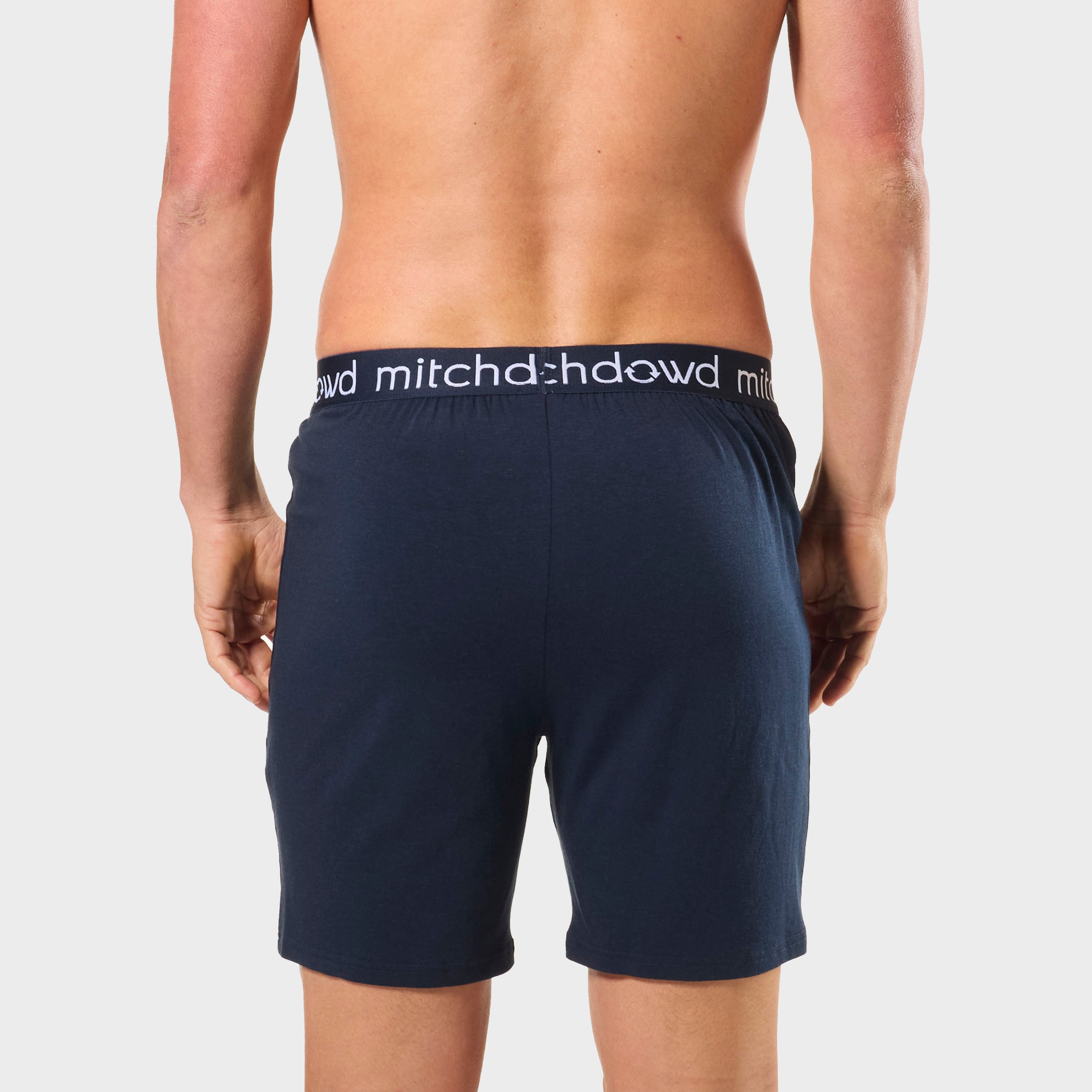 Soft Bamboo Knit Sleep Shorts for Men - Breathable & Comfortable Lounge Shorts - Navy Blue - Perfect for Sleeping, Lounging & Relaxing at Home