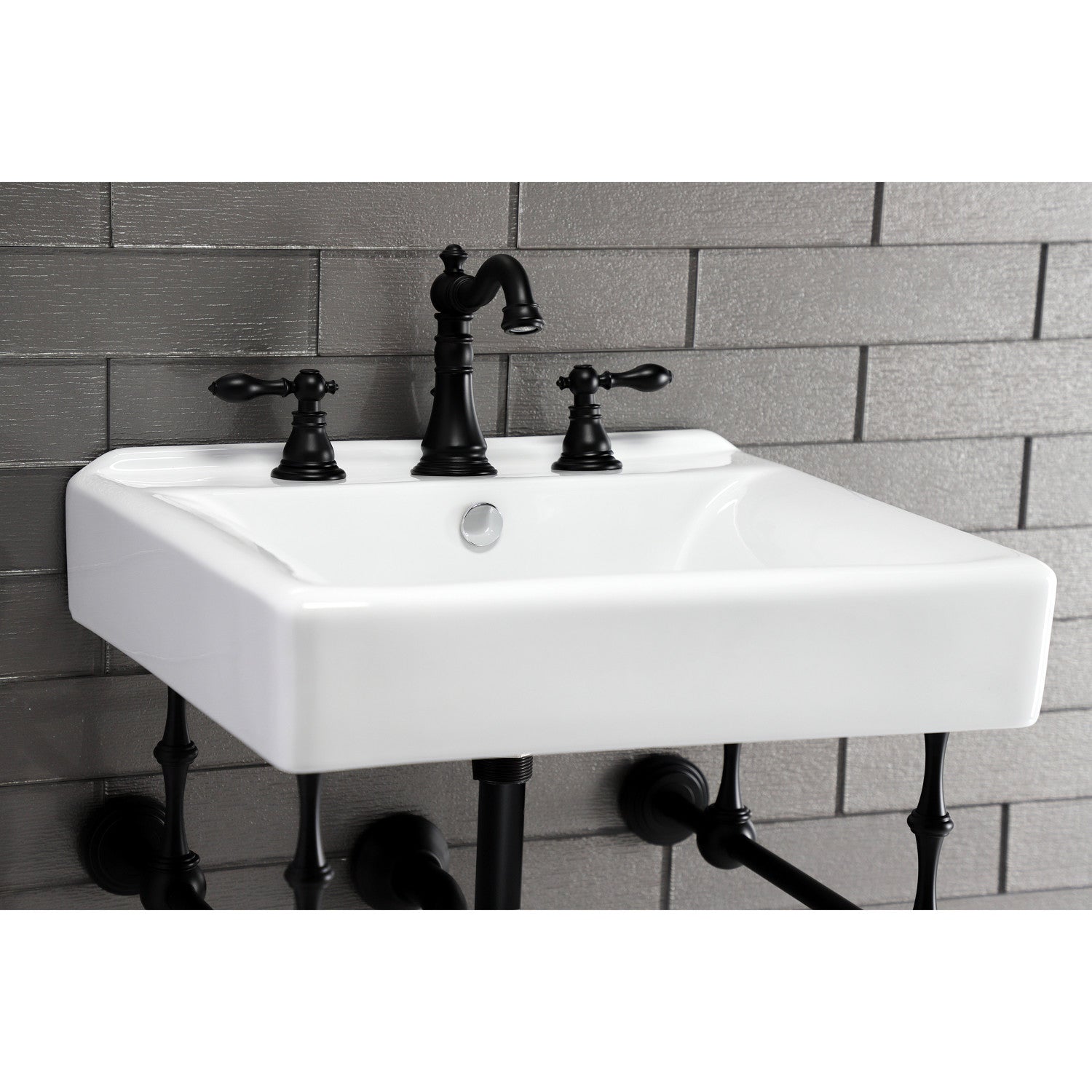 American Classic FSC1970ACL 3-Hole Widespread Bathroom Faucet with Brass Pop-Up Drain - Matte Black Finish for Vanity Sinks - Perfect for Modern Bathroom Renovations