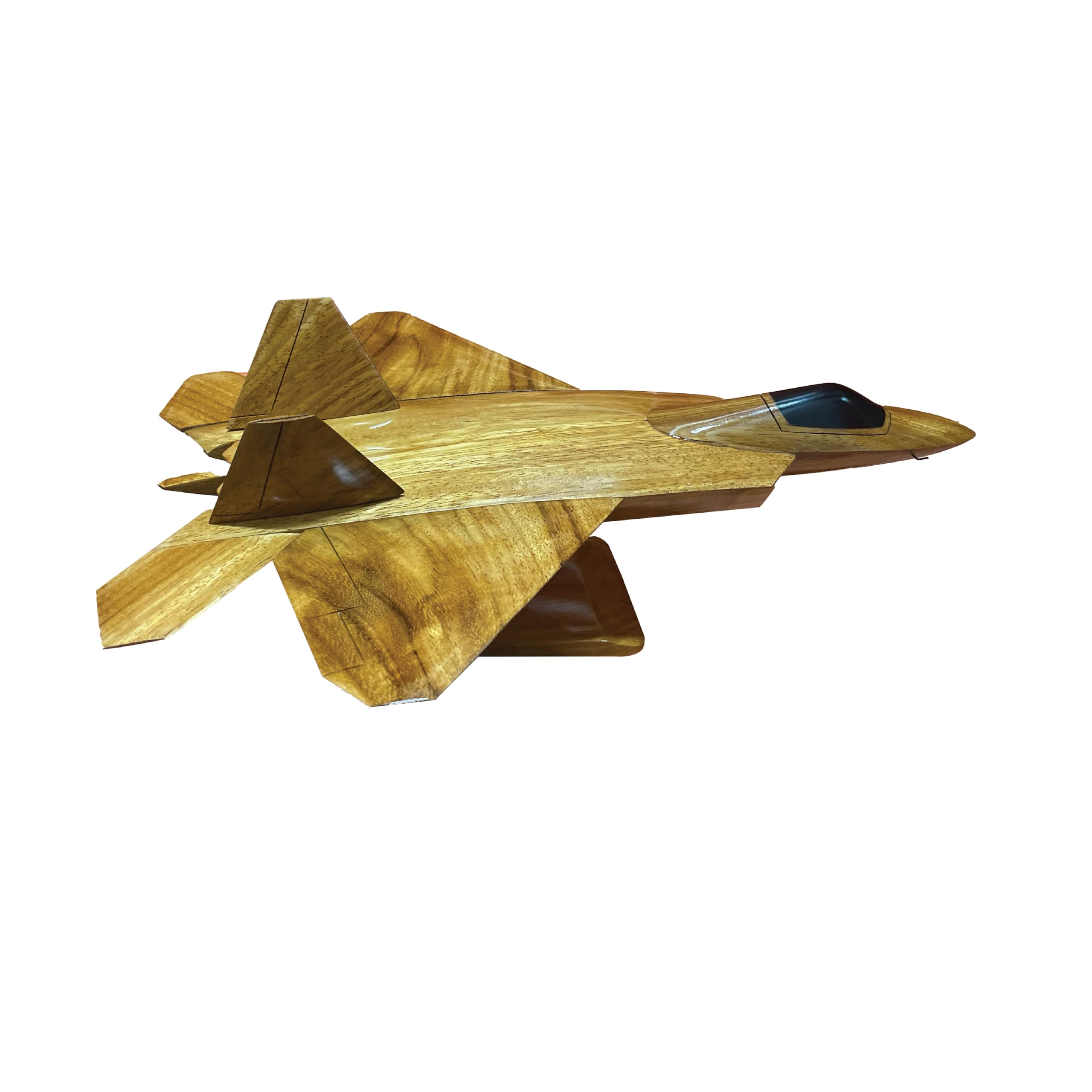 F22 Raptor Fighter Jet Mahogany Wood Desktop Model - Perfect Military Aircraft Collectible for Office Decor, Gift for Aviation Enthusiasts & Home Display