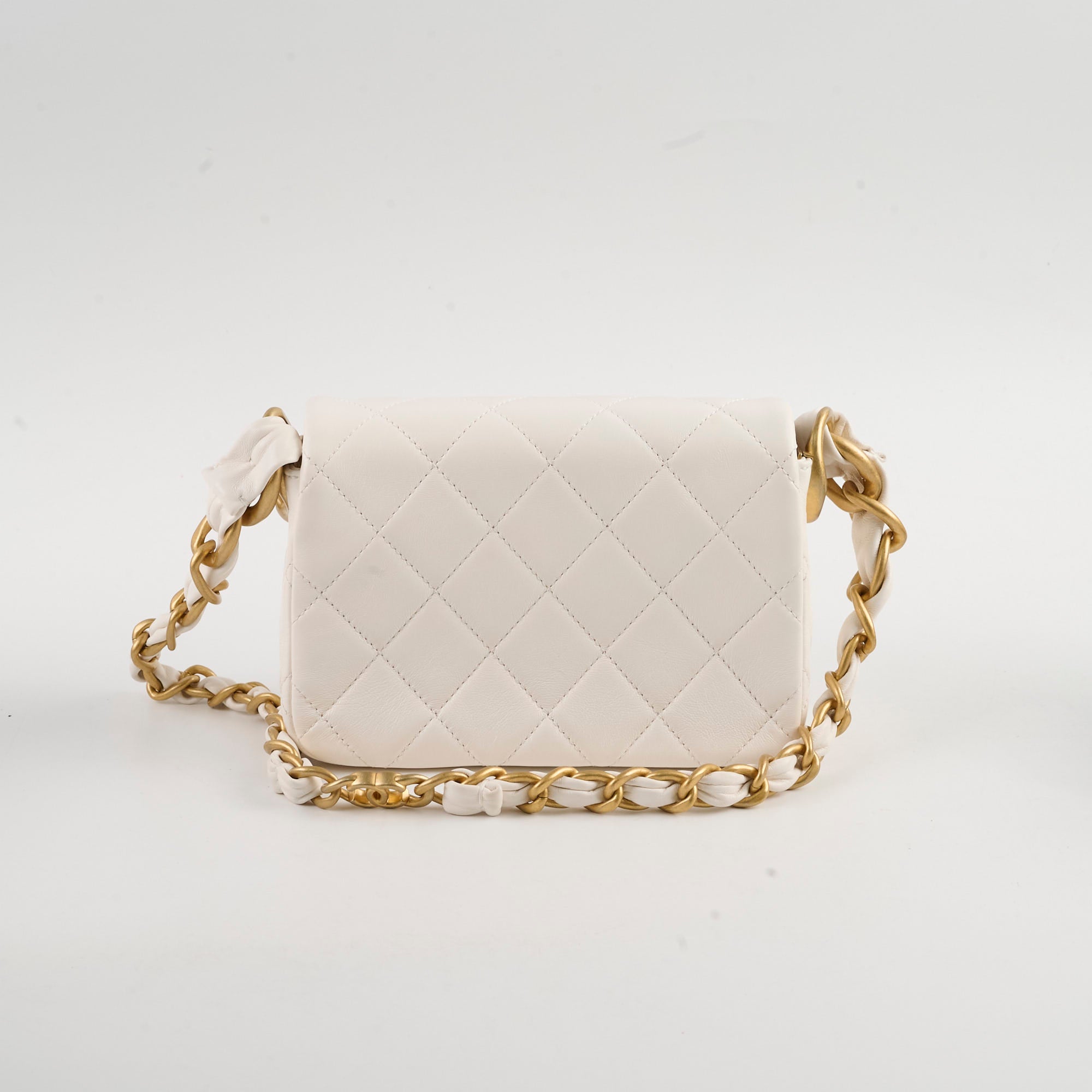 Chanel Seasonal Shoulder Bag White Microchip - Luxury Designer Handbag for Women, Perfect for Parties, Dating & Special Occasions