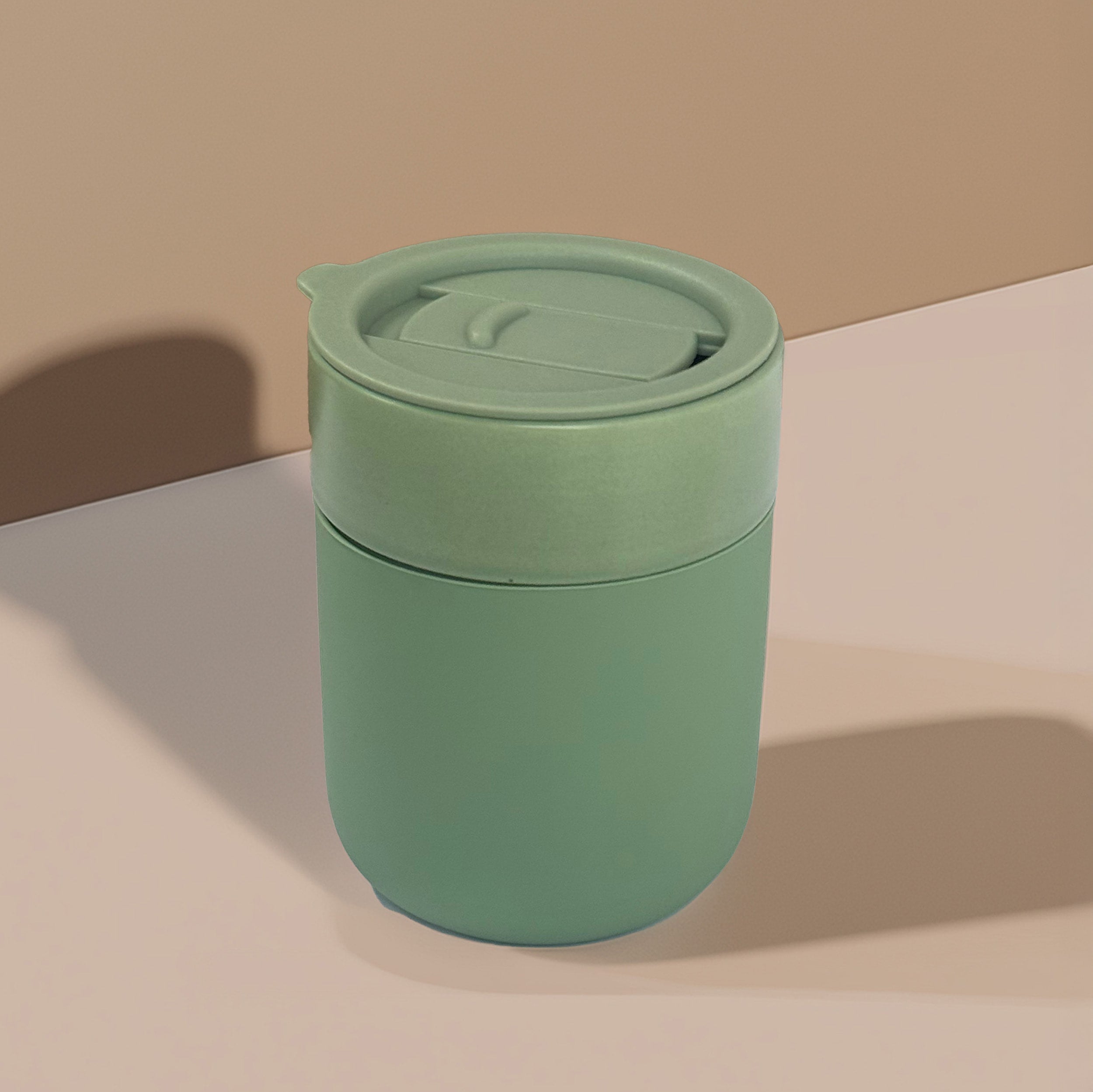 Premium Ceramic Tumbler with Lid - Insulated Coffee Mug & Tea Cup - Sage Green - Perfect for Home, Office & Travel Use