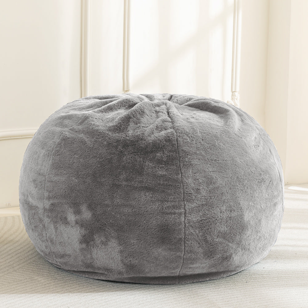 MAXYOYO 2-in-1 Kids Bean Bag Chair with Removable Floor Pillow - Soft Grey Comfy Seating for Boys & Girls - Perfect for Playroom, Bedroom or Reading Nook