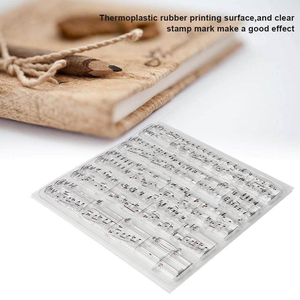 Transparent Rubber Stamp Set for DIY Scrapbooking & Card Making - Music Symbol Stamps, Embossing Templates, Photo Album Decor - Perfect for Journals, Bullet Diaries, and Craft Projects