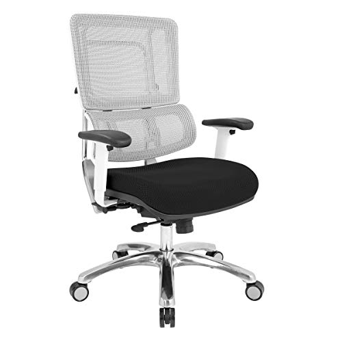 Polished Aluminum Base and Black Mesh Seat