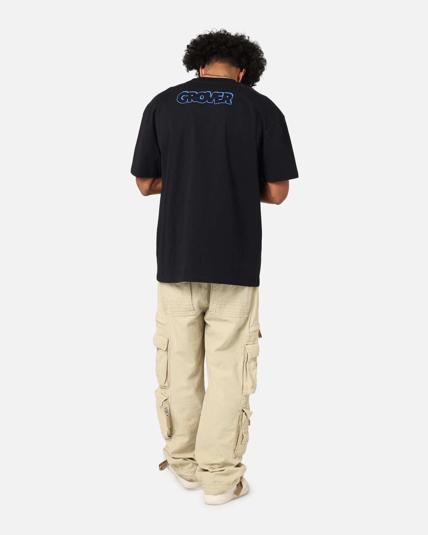 American Thrift X Sesame Street Grover Graphic Heavy Cotton T-Shirt - Black | Casual Wear, Street Fashion, Pop Culture Tee