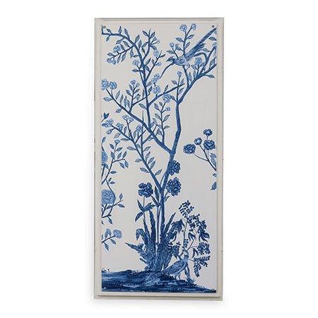 Blue Traditional Chinoiserie Framed Wall Art - Elegant Asian Inspired Home Decor for Living Room, Bedroom & Office