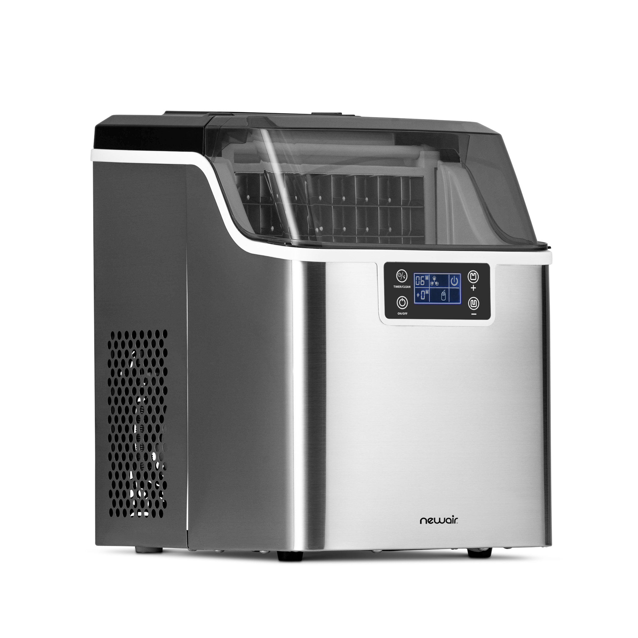 Newair® Stainless Steel Countertop Ice Maker - 45 lbs/Day, Produces Clear Ice Cubes for Cocktails, Beverages, and Home Use