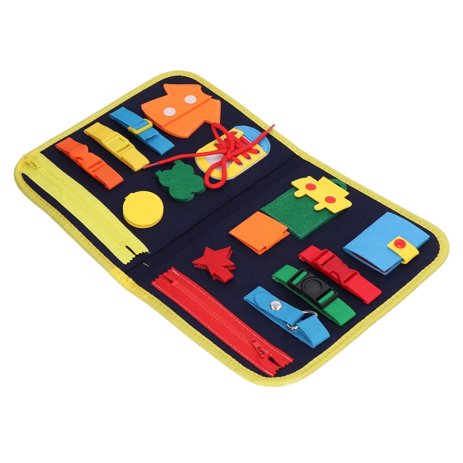 SUNGOOYUE Montessori Sensory Board for Kids - Felt Tie Shoes Learning Toy with Buckle Board, Dress Practice & Hand-Eye Coordination Activity | Perfect for Toddler Education, Preschool Learning & Fine Motor Skills Development