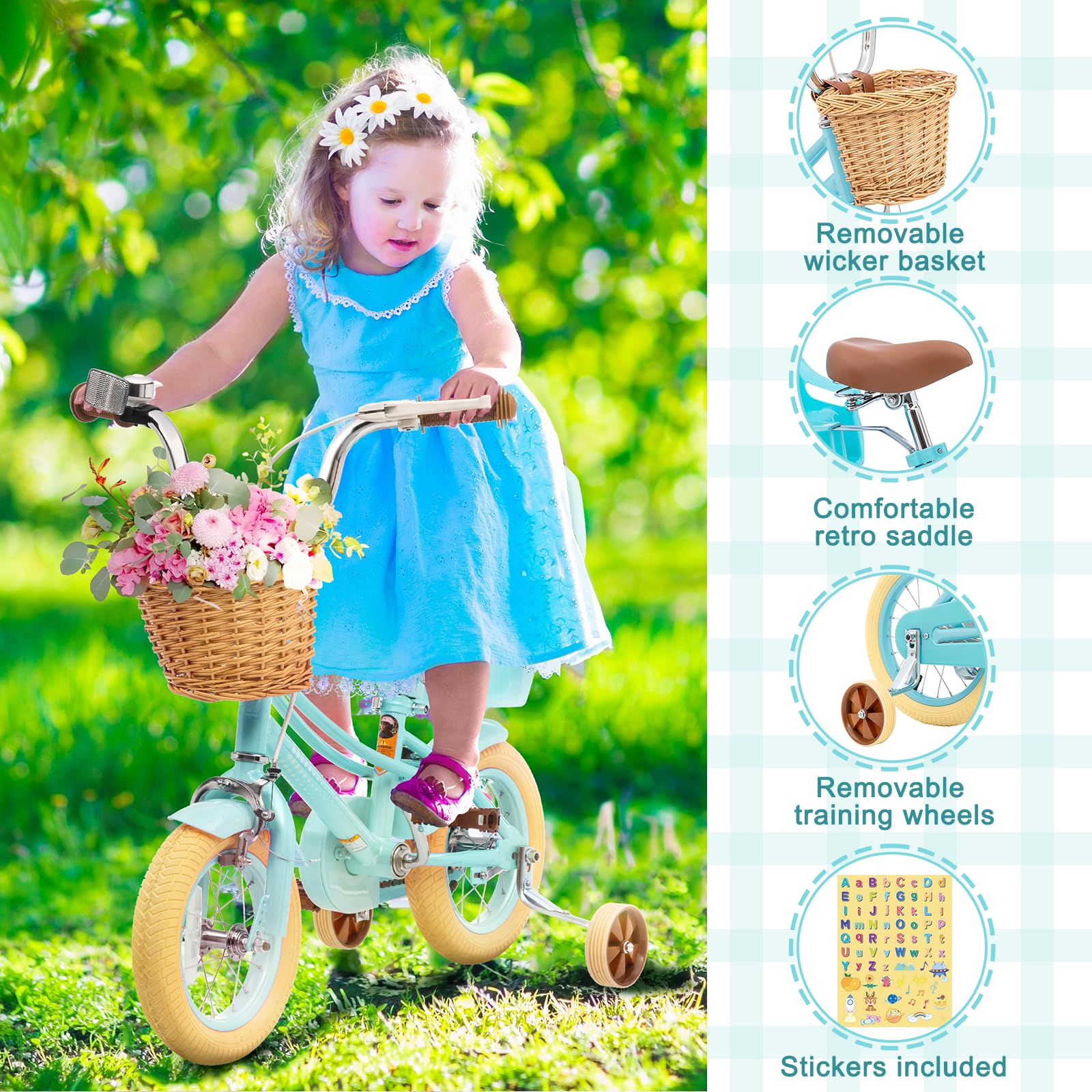 **67i Girls & Boys Toddler Bike - 12, 14, 16, 20 Inch Kids Bicycle for Ages 2-12 Years - Adjustable Training Wheels, Basket & Doll Seat - Perfect for Outdoor Play, Park Rides & Neighborhood Adventures**