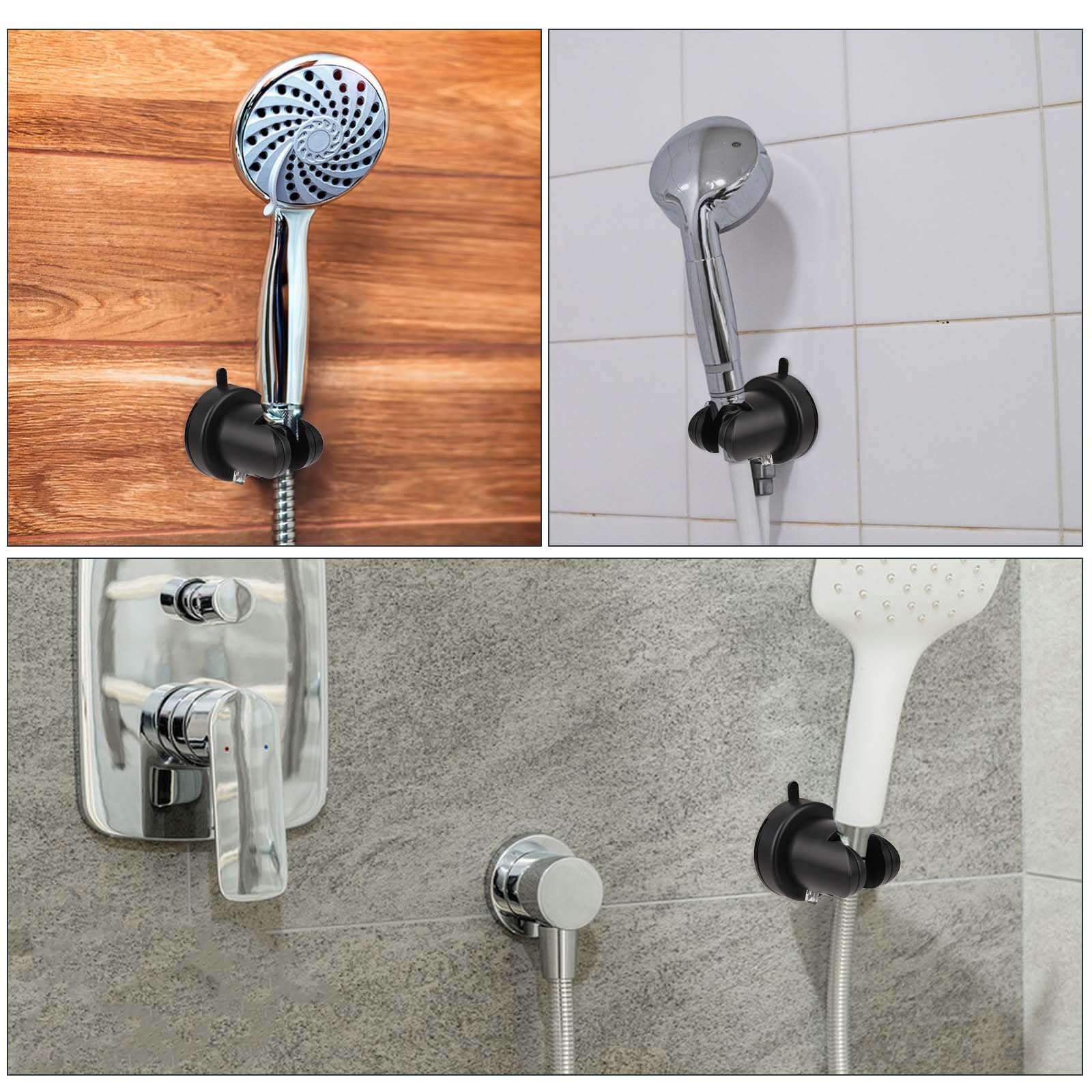 Adjustable Shower Head Holder with Strong Vacuum Suction Cup - Removable Wall Mount Bathroom Accessory for Shower Wand - Durable ABS Plastic - Perfect for Small Spaces & Rental Homes