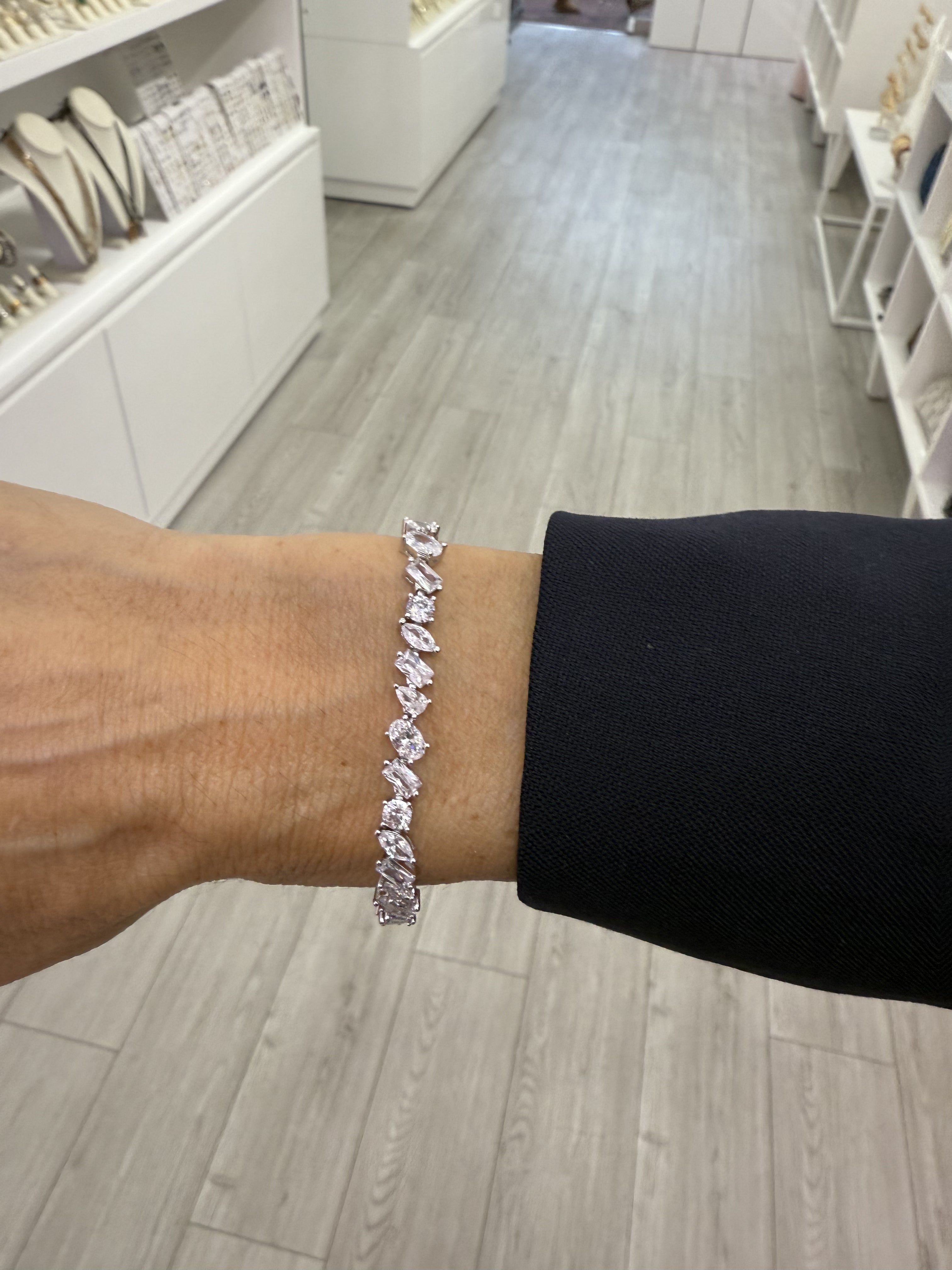 Sparkling CZ Diamond Bracelet with Mixed Shapes - Elegant Cubic Zirconia Jewelry for Women, Perfect for Parties, Weddings & Special Occasions