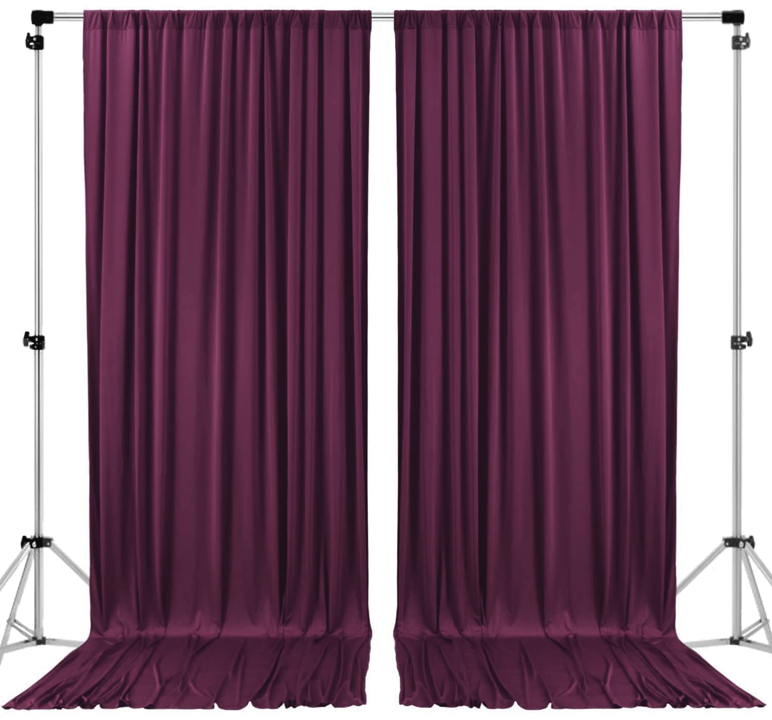 10ft x 8ft IFR Polyester Backdrop Drapes Curtains with Rod Pockets - Eggplant Purple Wedding Party Decor - Perfect for Ceremonies, Stage Backdrops, Home Window Treatments & Photo Studio Backgrounds