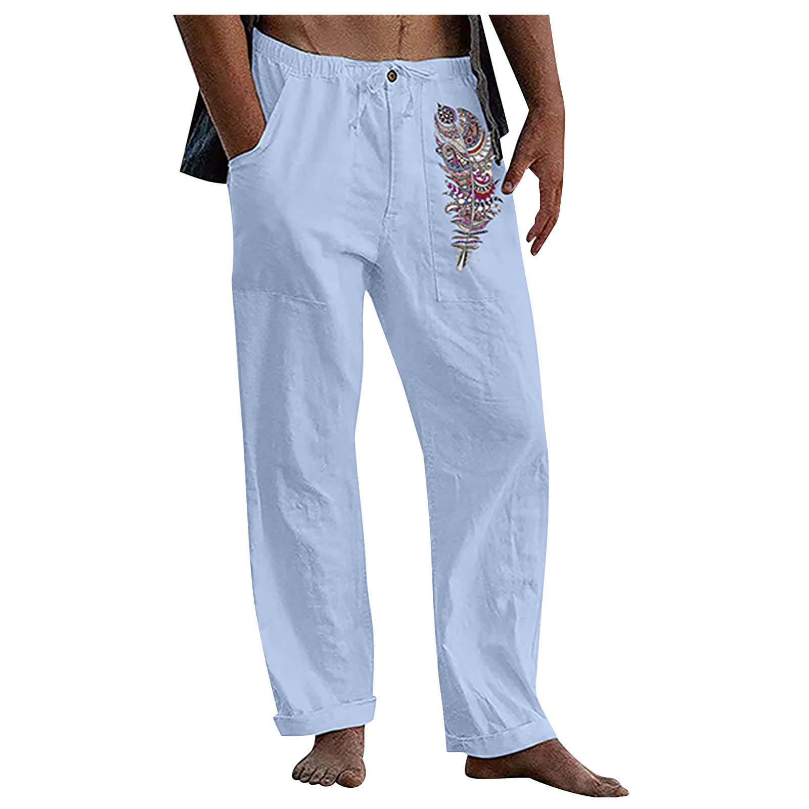 Men's Lightweight Khaki Cargo Hiking Pants - Casual Straight Fit Jogger Work Pants with Multiple Pockets | Perfect for Outdoor Adventures, Hiking, Travel & Everyday Wear