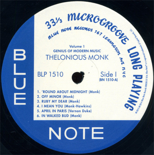 Thelonious Monk - Genius Of Modern Music Volume One LP Vinyl Record (Compilation, Mono, Reissue, Remastered) - Near Mint (NM/M) Condition - Perfect for Jazz Collectors & Audiophiles