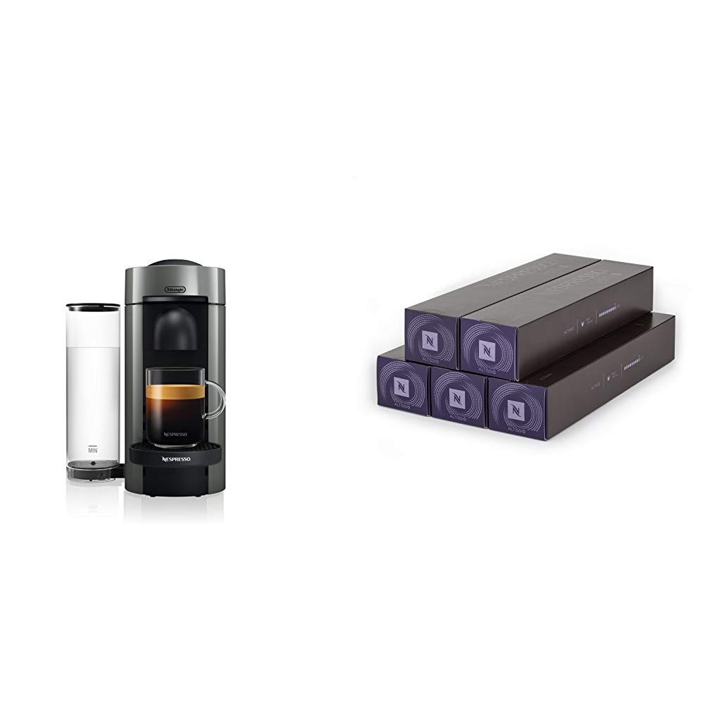 De'Longhi Nespresso Coffee Machine Starter Kit with 250 Capsules - Compact Grey Espresso Maker for Office, Home & Gifting