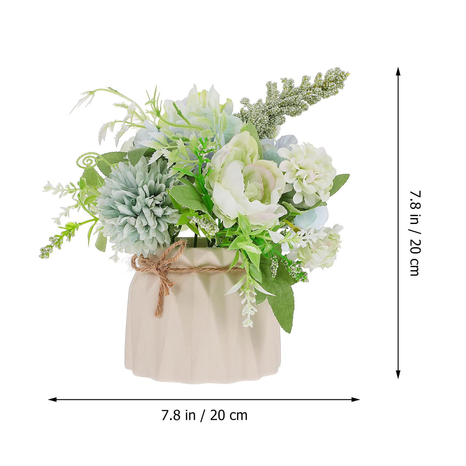 VOSAREA Artificial Rose Greenery Set - Silk Rose Flower & Ceramic Vase for Indoor Plants, Desk Decor, Home Office Decor | Faux Plants for Living Room, Bedroom, Wedding Centerpiece Decorations