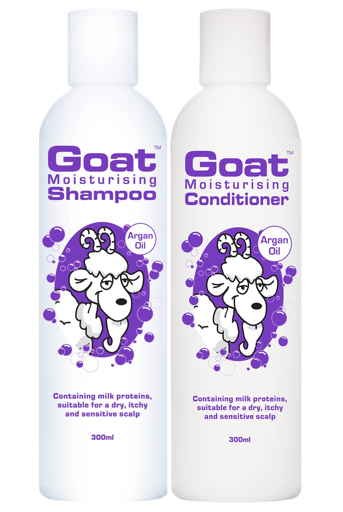 Goat Milk Shampoo and Conditioner Set - Sulfate Free, Paraben Free, Petrochemical Free with Argan Oil - Moisturizing Hair Care Value Pack for Dry, Damaged Hair - Perfect for Daily Use & Natural Hair Revival