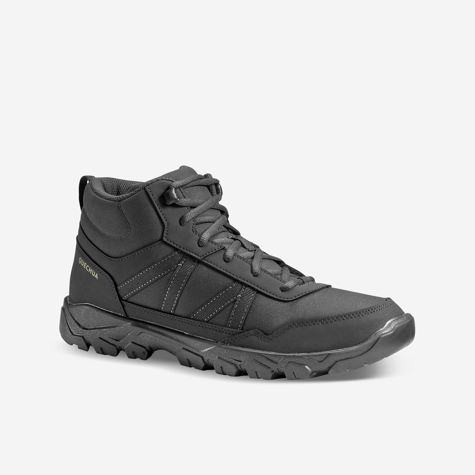 Quechua NH100 Mid Waterproof Hiking Boots for Men - Lightweight & Durable Outdoor Trekking Shoes for Hiking, Camping & Trail Walking