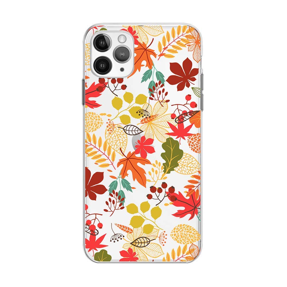 Blingy's iPhone 12 Pro Max Case 6.7 inch - Autumn Leaves Design Clear Soft TPU Protective Cover for iPhone 12 Pro Max (6.7