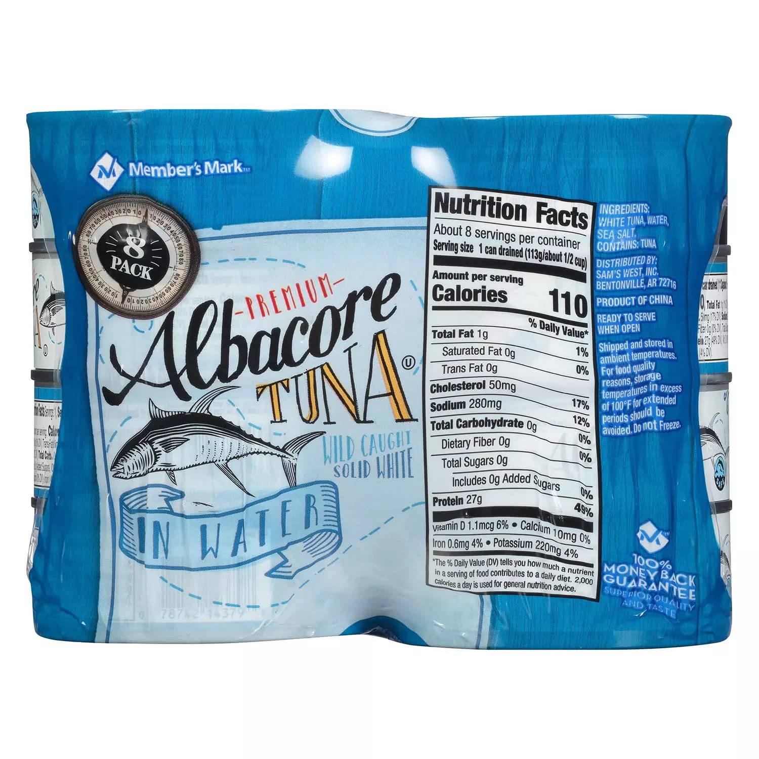 Premium Solid White Albacore Tuna in Water - 5 Ounce Cans (Pack of 8) | High Protein, Low Mercury | Perfect for Salads, Sandwiches & Keto Meals