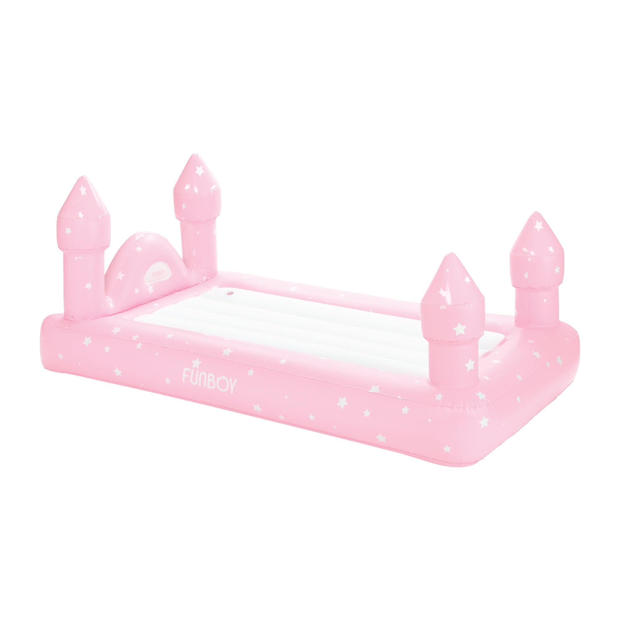 Funboy Kids Pink Castle Inflatable Travel Bed with Air Mattress - Portable Sleepover Bed for Girls, Includes Carry Bag - Perfect for Slumber Parties, Camping & Indoor Play (Twin Size)