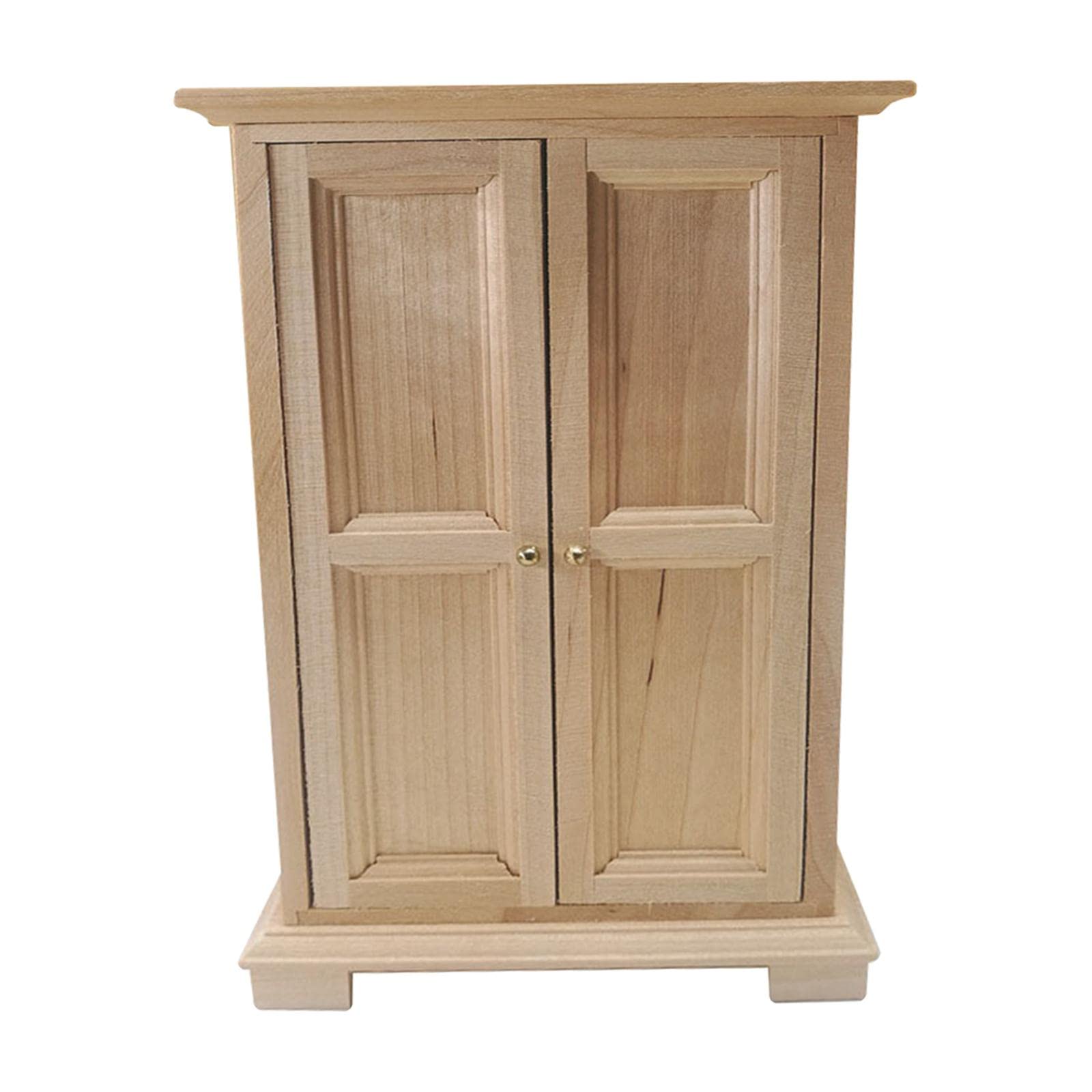 1:12 Scale Miniature Wooden Dollhouse Wardrobe - Tiny Closet for Bedroom & Living Room Decor | Perfect for Dollhouse Accessories, DIY Mini Furniture, and Home Display Collections