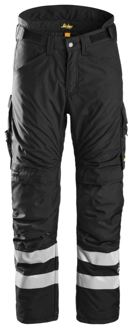 AllroundWork Insulated Work Pants for Men - Thermal Winter Workwear (Black, Large) - Durable & Comfortable for Construction, Outdoor Jobs & Cold Weather Activities