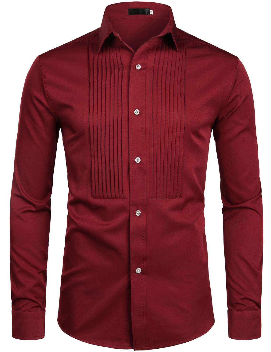 ZEROYAA Men's Slim Fit Long Sleeve Tuxedo Dress Shirt - Formal Prom Performance Shirt for Weddings, Parties & Special Occasions