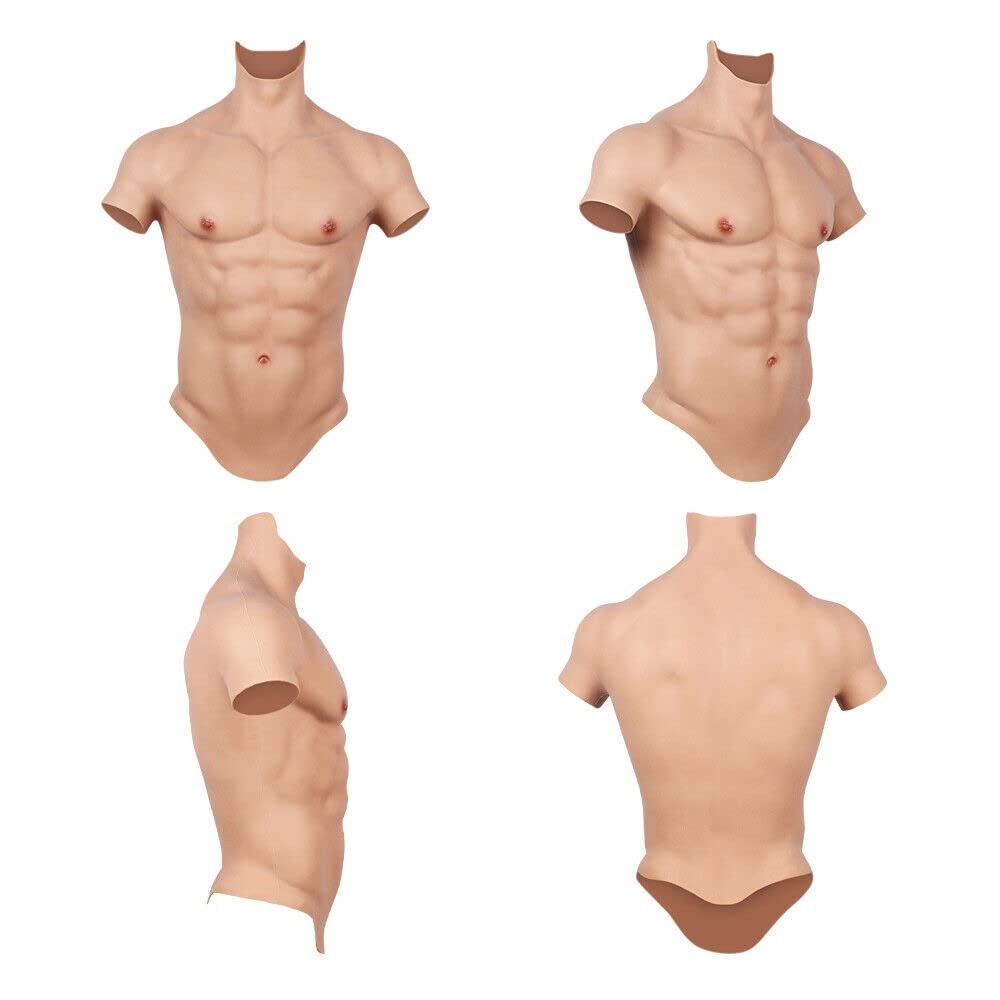 Realistic Silicone Muscle Suit for Men - Fake Abs & Soft Skin Texture - Male Bodybuilding, Drag Shows, Cosplay Costume - Perfect for Halloween, Theater Performances & Costume Parties