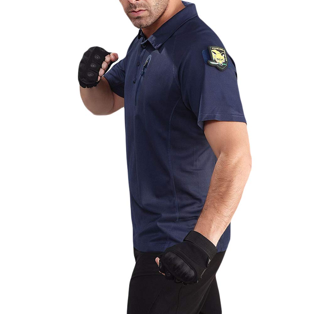 FTIMILD Men's Tactical Shirt - Quick-Dry Moisture Wicking Short Sleeve Polo T-Shirt for Outdoor, Hiking, Camping & Tactical Operations