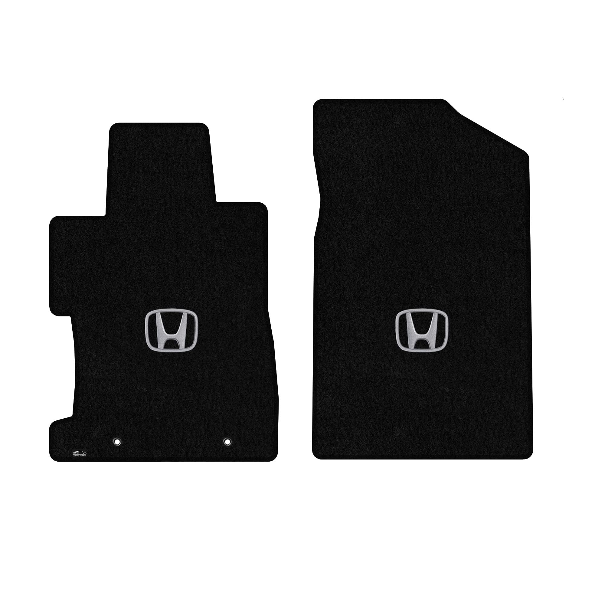 Premium Custom-Fit Carpet Floor Mats for 2006-2011 Honda Civic 2-Door Automatic - Black with Silver H Logo (2-Piece Front Set) | Luxury Car Interior Protection & Comfort for Daily Commute & Road Trips