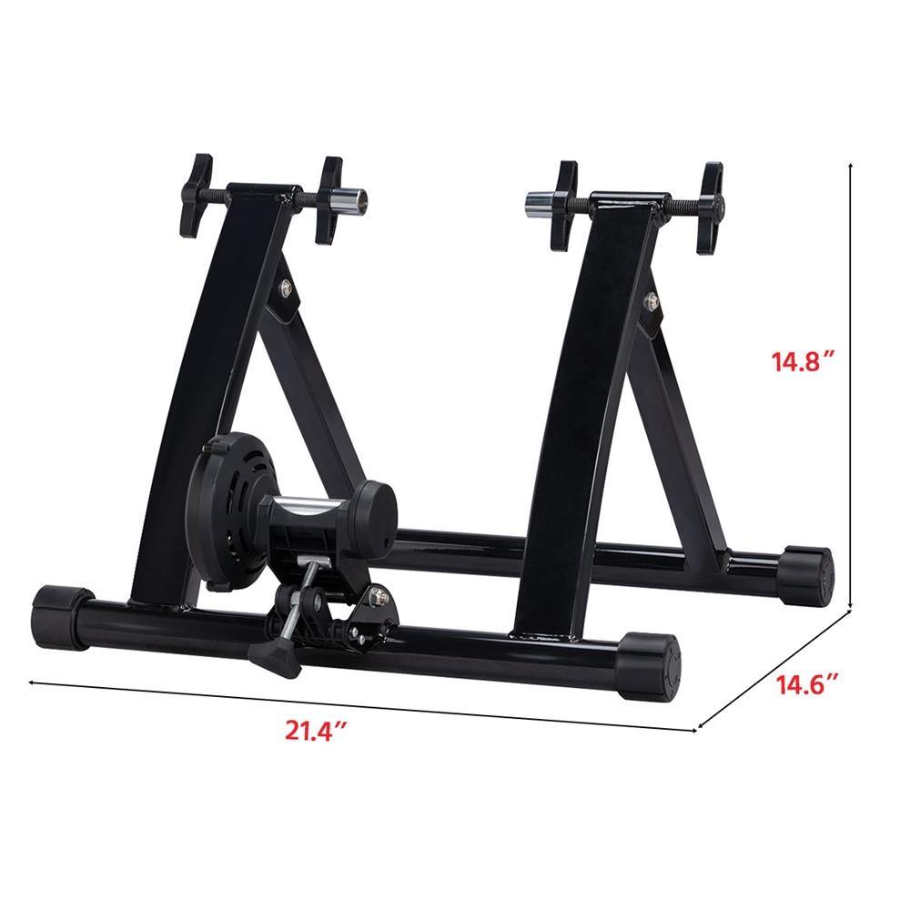 Yaheetech Foldable Indoor Bike Trainer Stand - Adjustable Resistance Exercise Bike for Home Workout, Cycling Training & Cardio Fitness - Perfect for Small Spaces & Apartment Gym