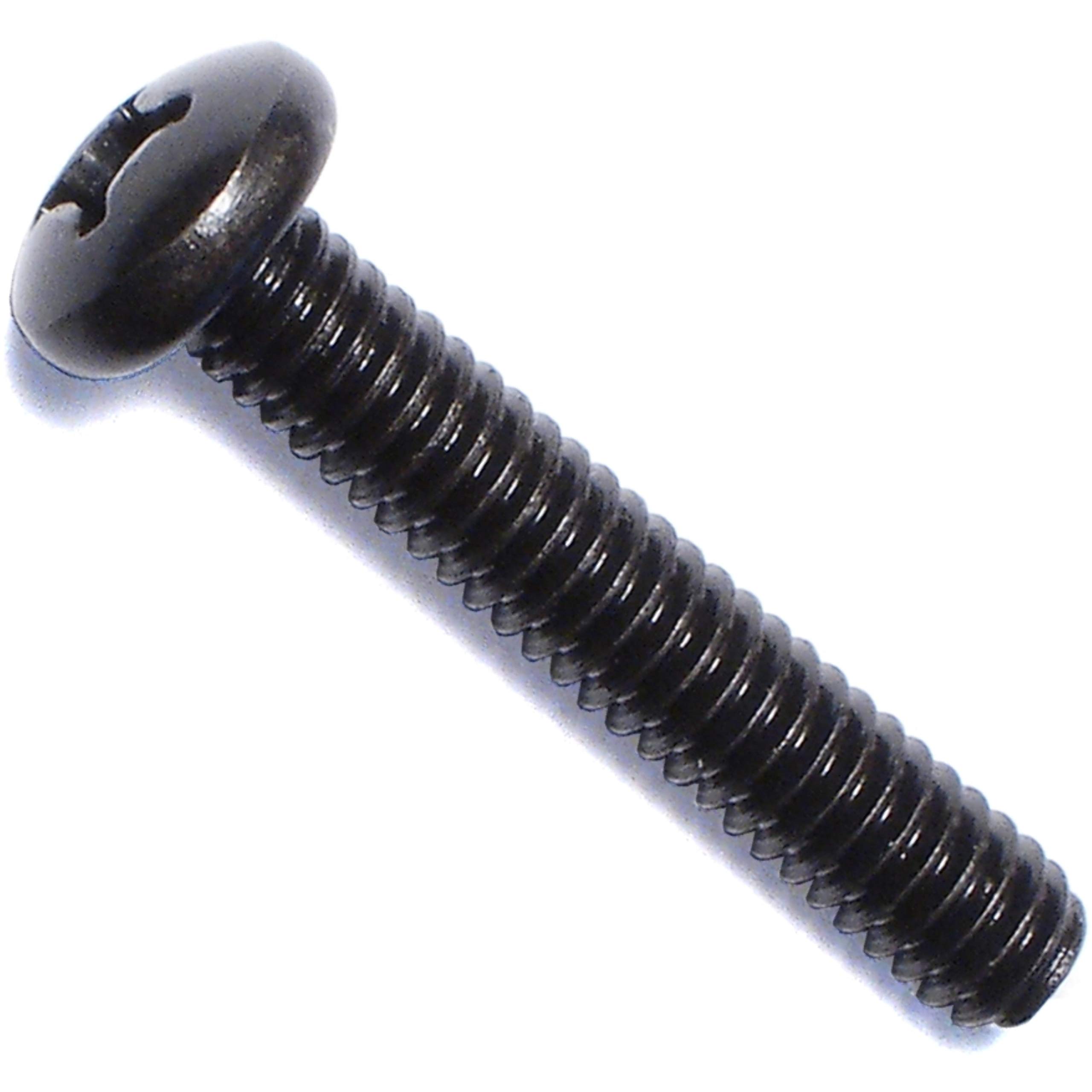 Phillips Pan Head Machine Screws 1/4-20 x 1-1/2 Inch, Black Zinc Plated, 10-Pack - Perfect for DIY Projects, Furniture Assembly & Automotive Repairs