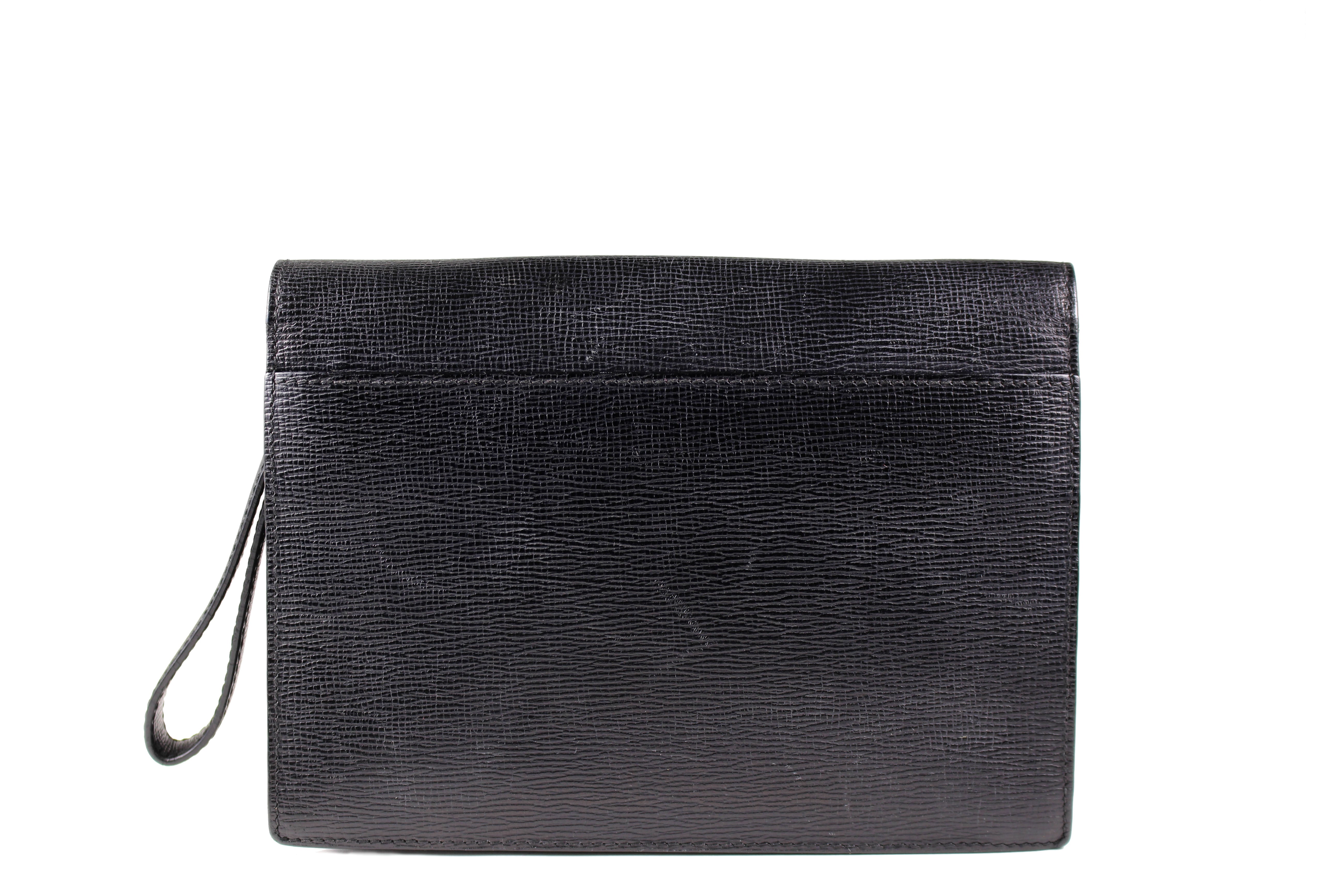 LOEWE Men's Leather Crossbody Bag - Black Genuine Leather with Adjustable Strap, Perfect for Work, Travel & Everyday Use