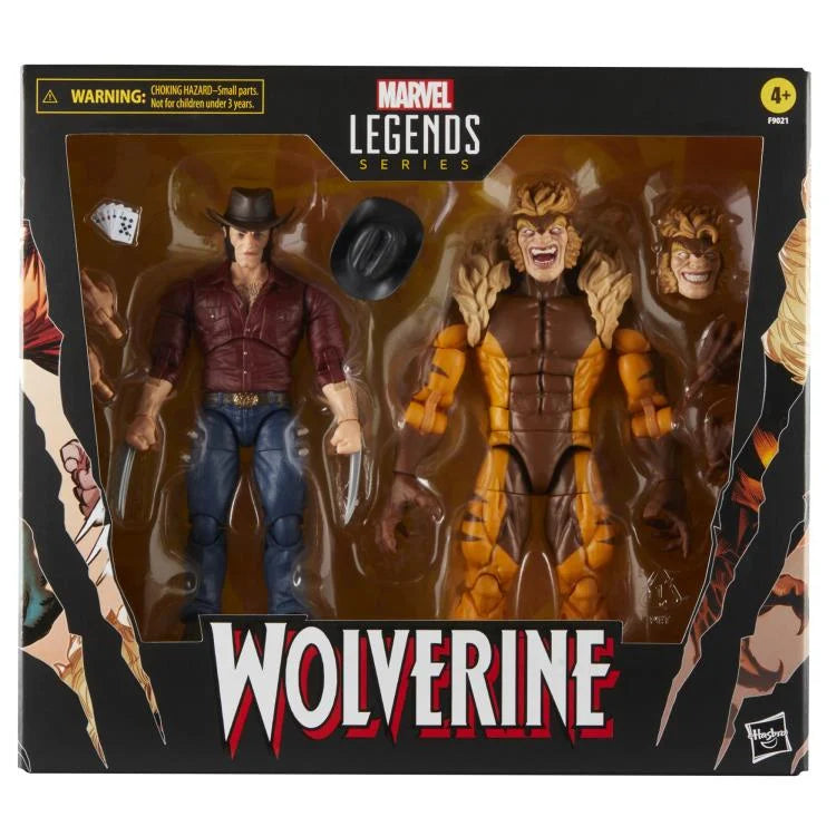 Wolverine 50th Anniversary Marvel Legends Action Figures - Logan and Sabretooth Two-Pack Set for Collectors & Superhero Fans | Perfect for Display, Gifts, and Comic Book Enthusiasts