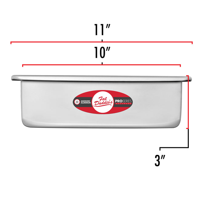 Fat Daddio's Pro Series 3-Inch Deep Square Cake Pan - Heavy Duty Aluminum Baking Pan for Perfect Brownies, Sheet Cakes & Bars - Ideal for Home Bakers & Professional Chefs