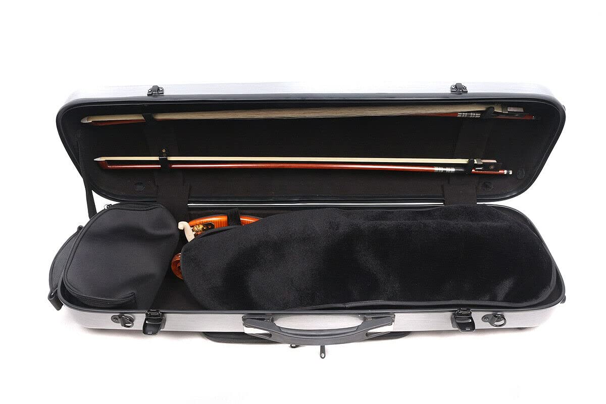 Premium 4/4 Violin Case - Mixed Carbon Fiber Hard Shell with Sheet Bag, Top Handle & Adjustable Shoulder Strap | Durable Violin Protection for Travel, School & Professional Use