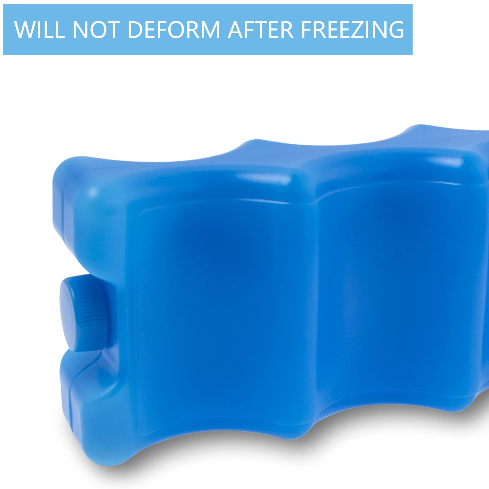 4 Pack Reusable Ice Packs for Coolers - Wave Design Freezer Packs for Beverages, Beer & Breast Milk Storage - Perfect for Camping, Picnics & Outdoor Activities (Blue)
