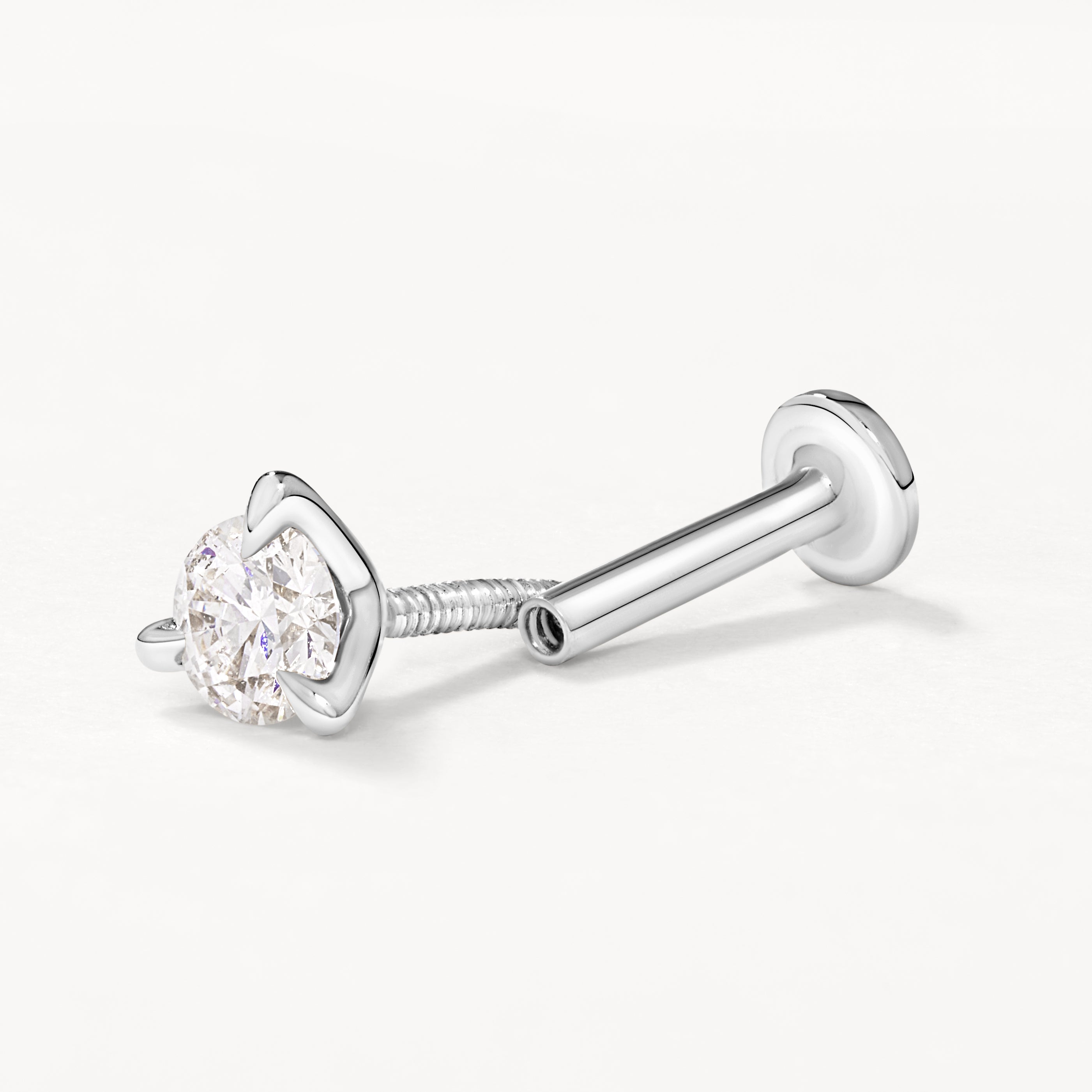 0.10ct Lab Grown Diamond Helix Single Stud Earrings in Sterling Silver - Perfect for Everyday Wear & Special Occasions