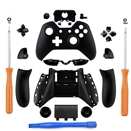 YICHUMY Xbox One Controller Replacement Shell Kit - Full Housing Faceplates & Buttons Set for Microsoft Xbox One Controller with 3.5mm Headset Jack (Black) | DIY Repair & Customization for Enhanced Gaming Experience