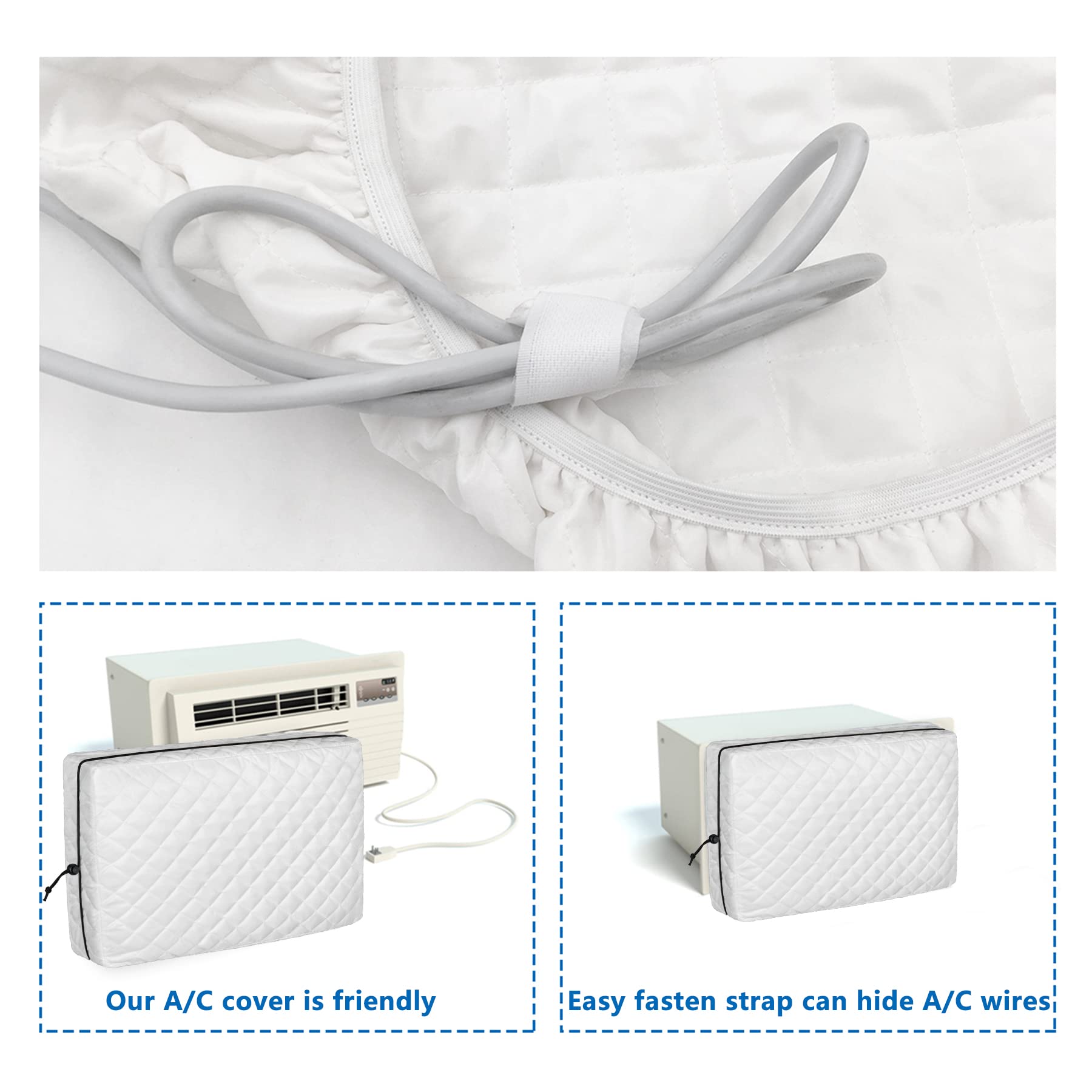 Air Jade Quilted Double Insulation Window AC Cover - White, Large 28 x 20 x 3.5 Inches (L x H x D) for Indoor Air Conditioner Unit - Perfect for Winter Protection & Energy Savings