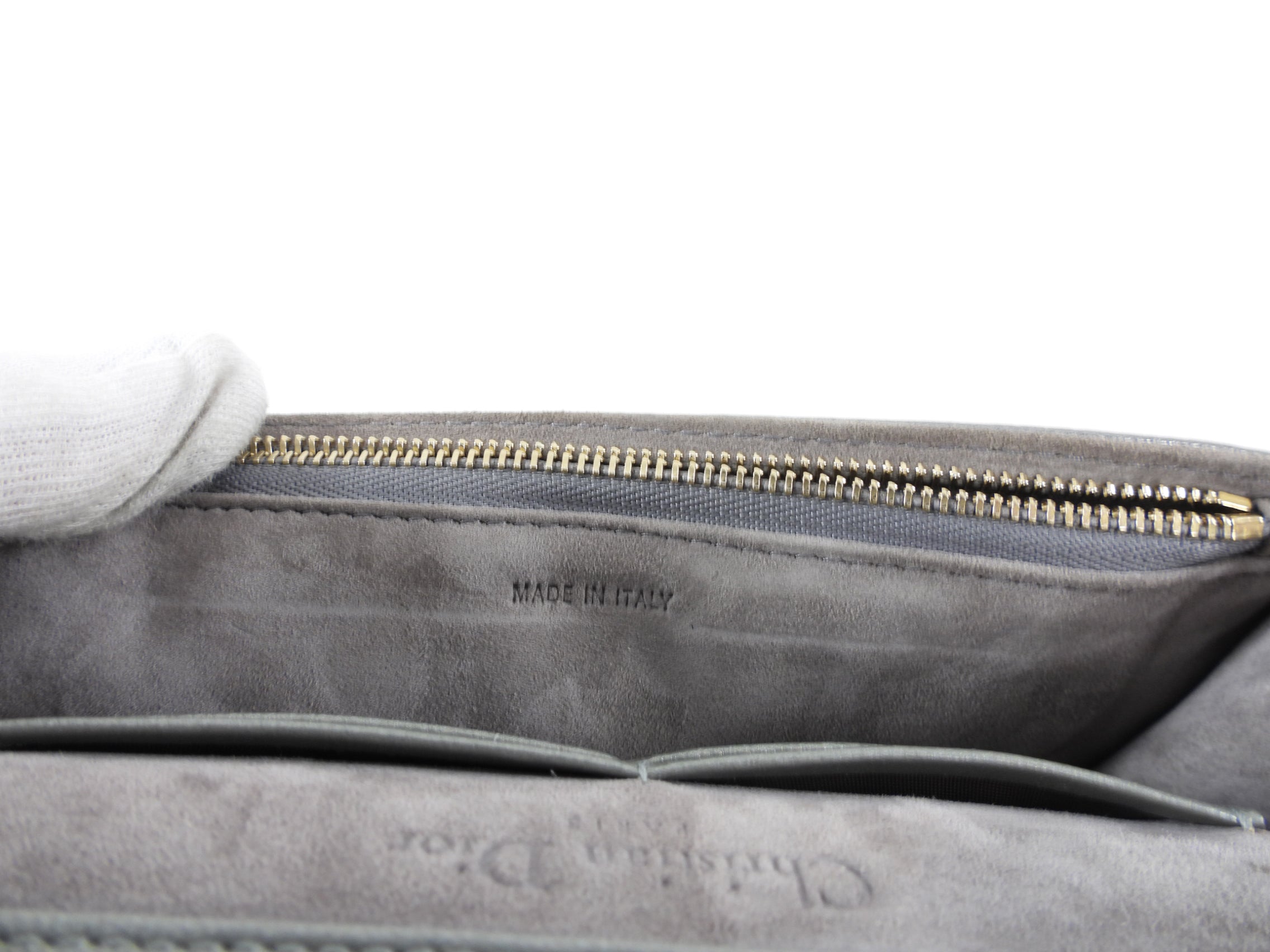 Diorama Metallic Grey Silver Calf Leather Crossbody Wallet on Chain Bag - Perfect for Evening Parties, Date Nights & Special Occasions